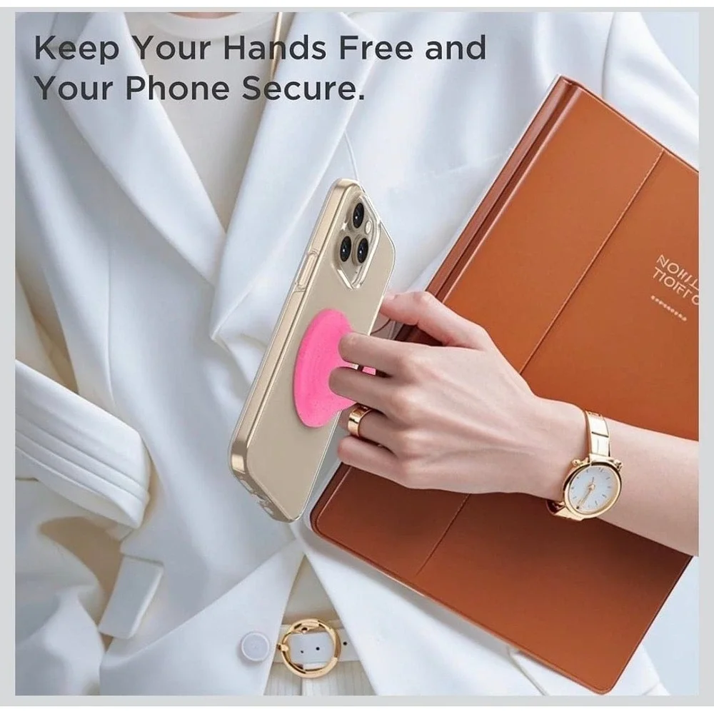 Magnetic Silicone Phone Ring Grip‎ for MagSafe, 360 Degree , Pink Glitter
